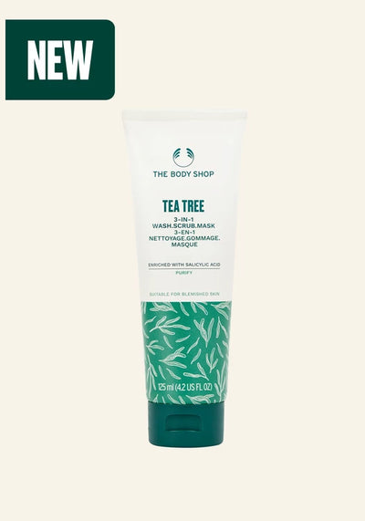 3-en-1 Nettoyage Gommage Masque Arbre à Thé